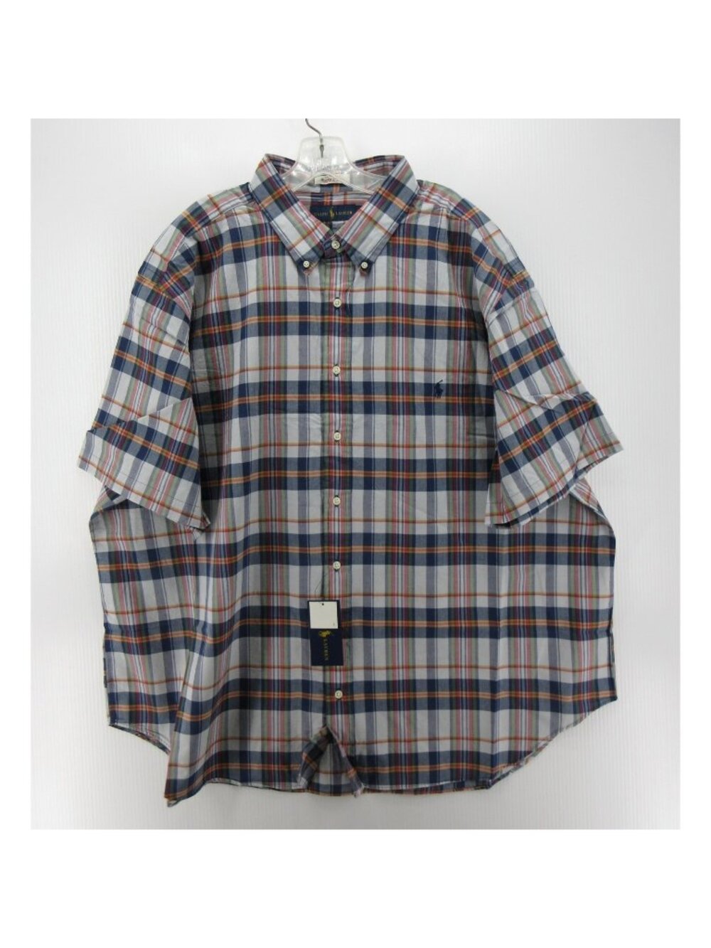 Ralph Lauren Shirt 3XB Big Bleeding Madras Plaid Button Down Pony Logo